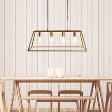 Reuten Gold Steel 4 Light Linear Pendant